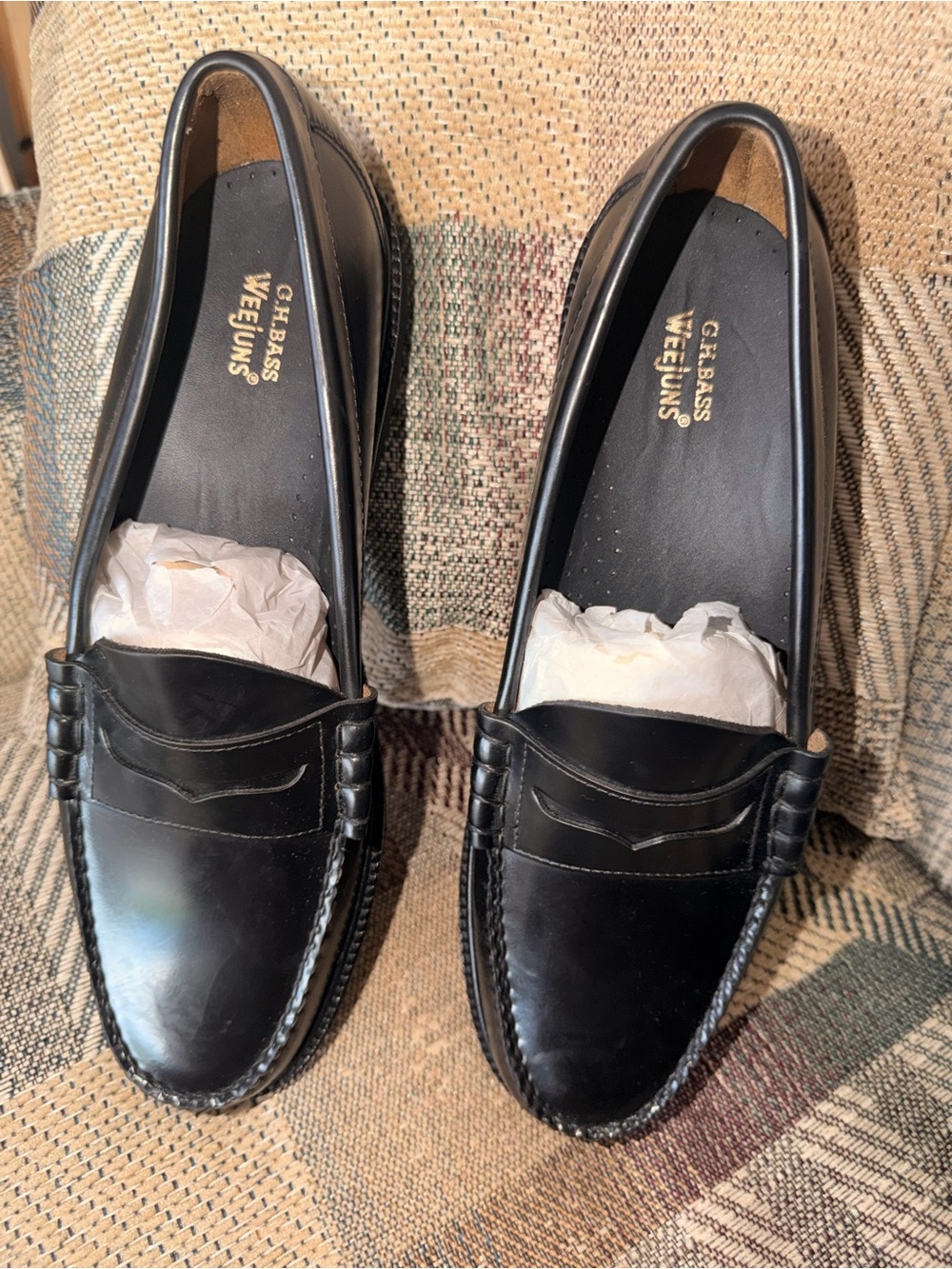 G.H. Bass & Co. Black Leather Penny Loafers